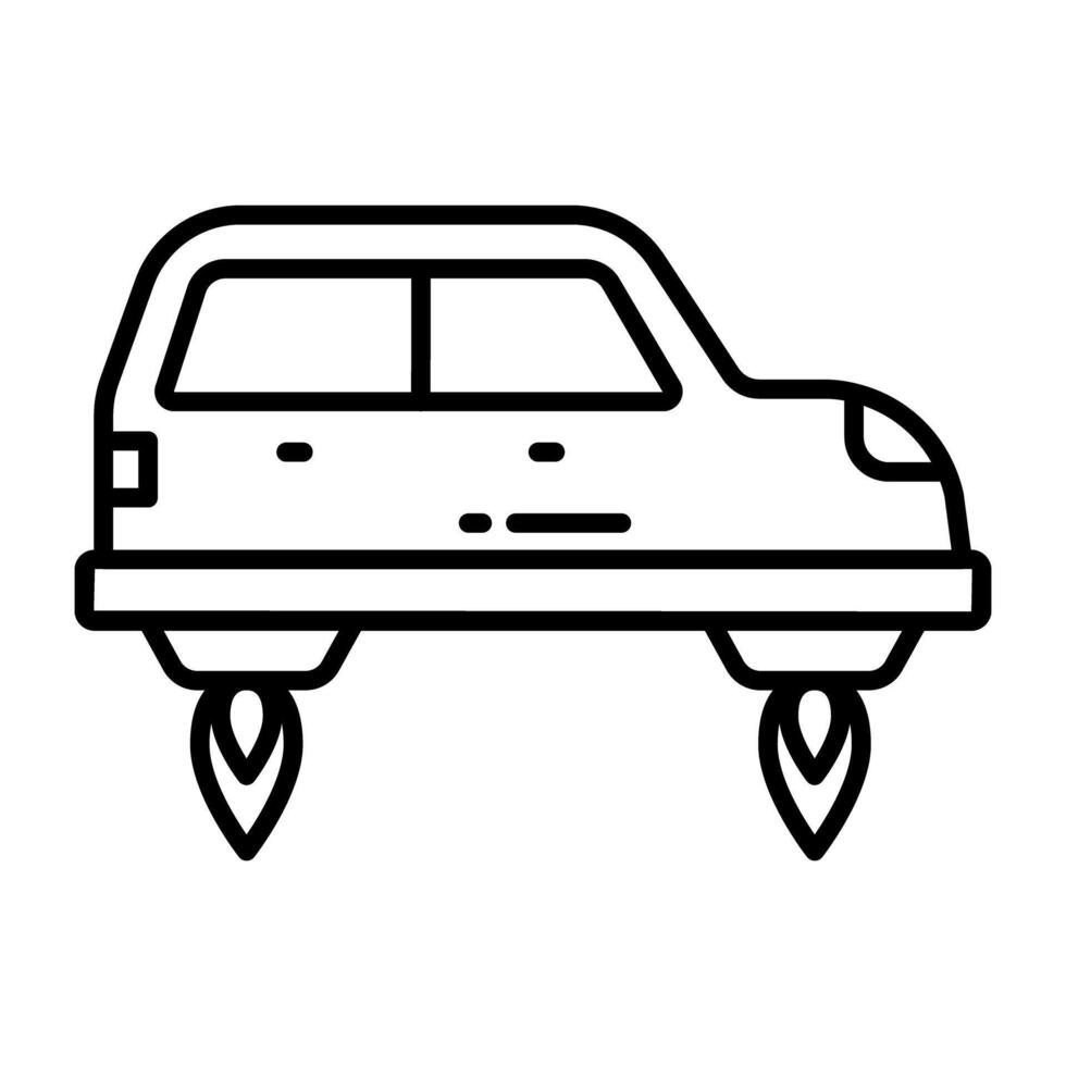 A line design icon of flying car vector