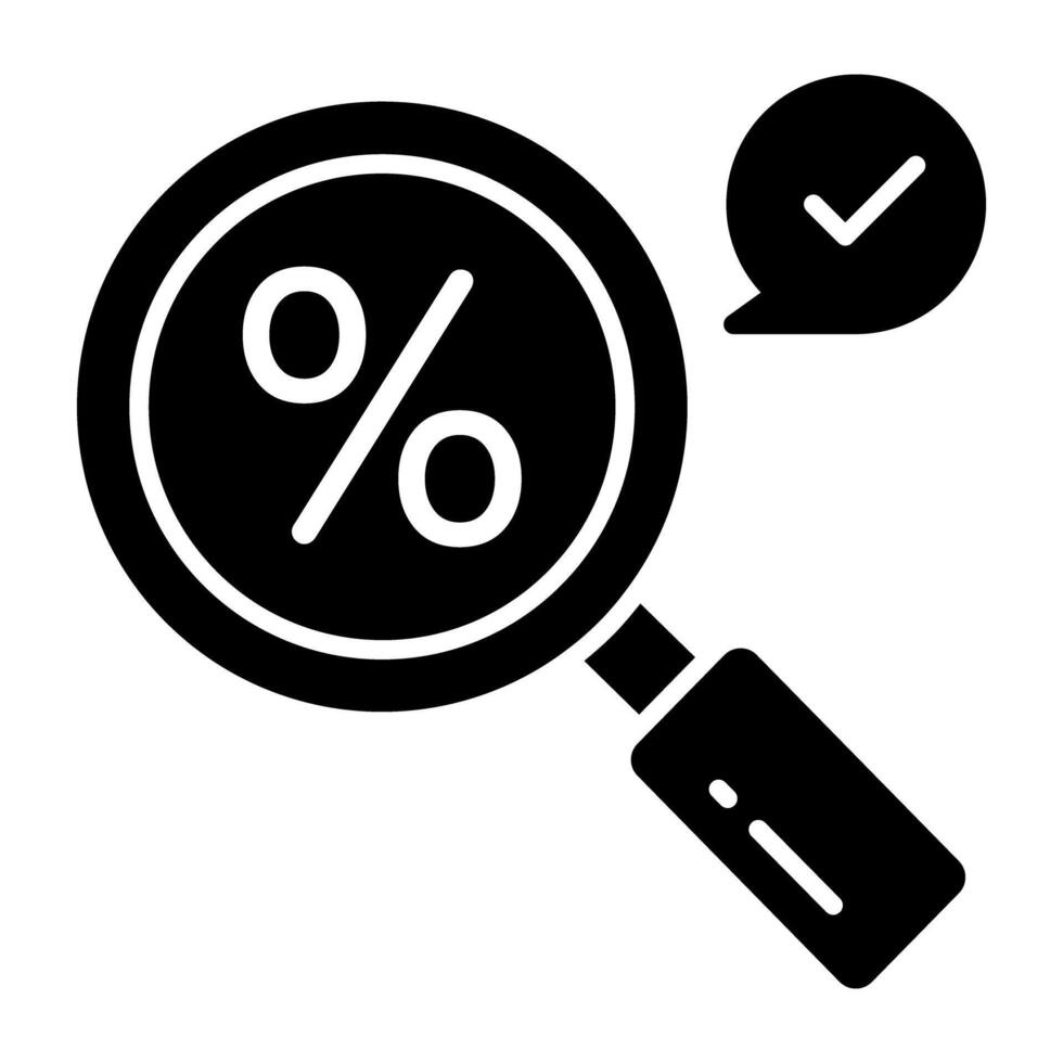 An icon design of search discount vector