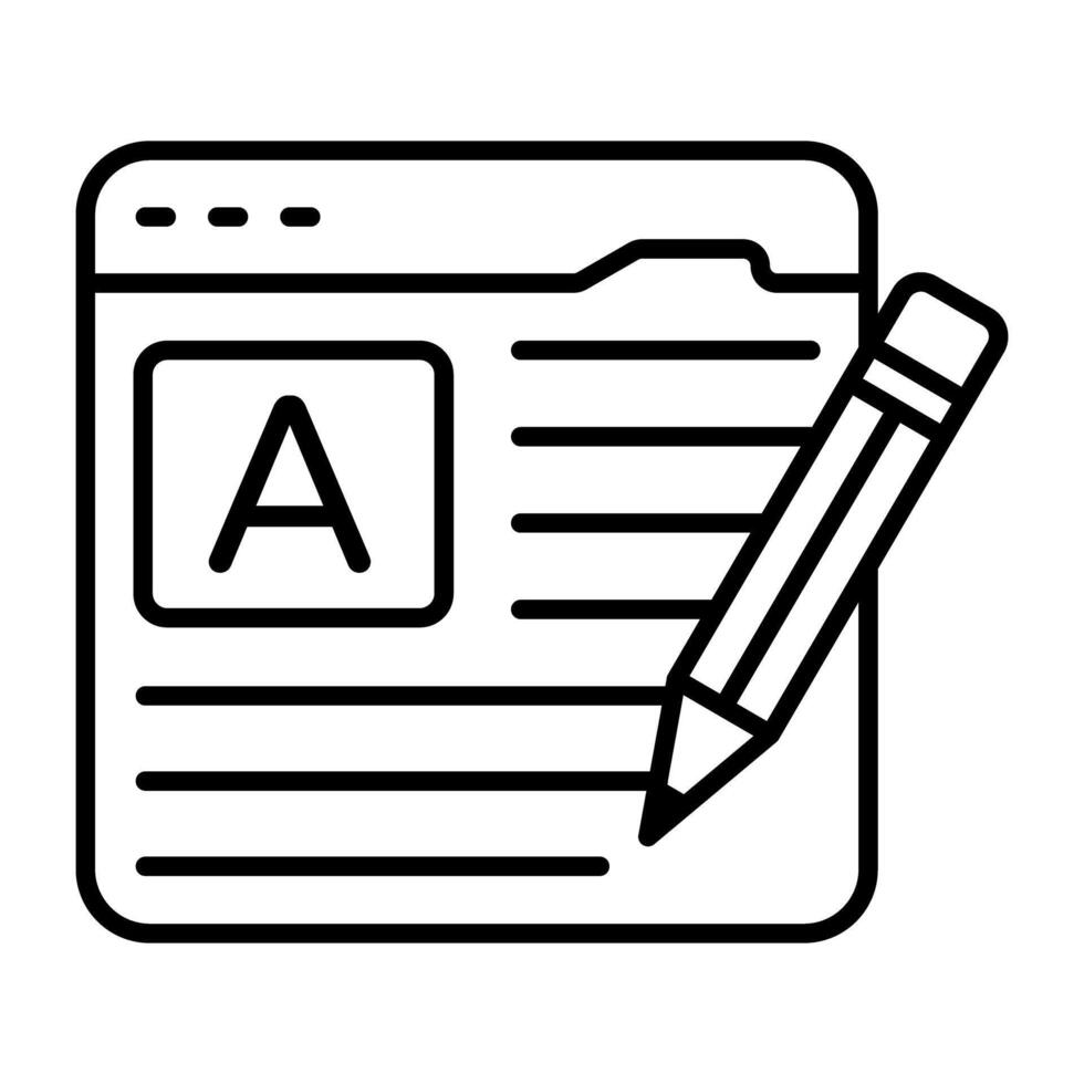 Trending icon of online writing vector