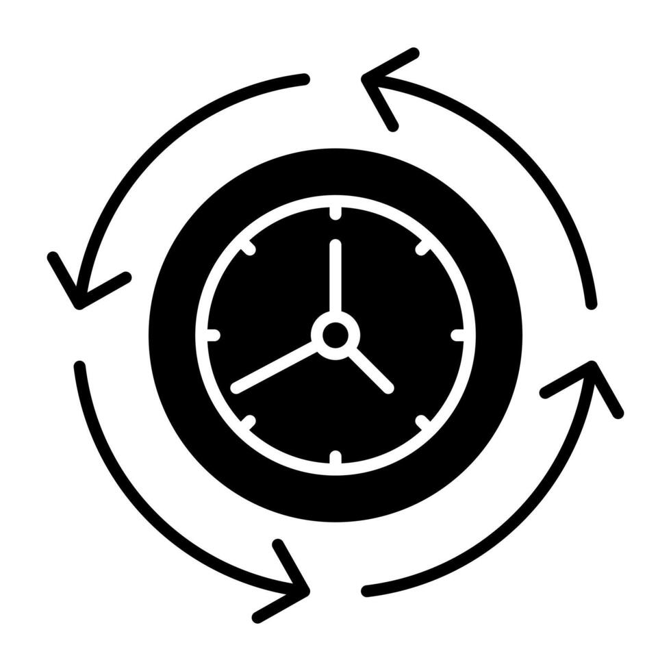 Editable design icon of round the clock vector