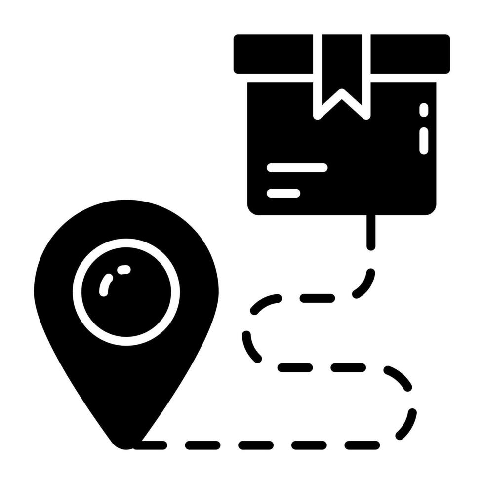 A filled design icon of parcel tracking vector