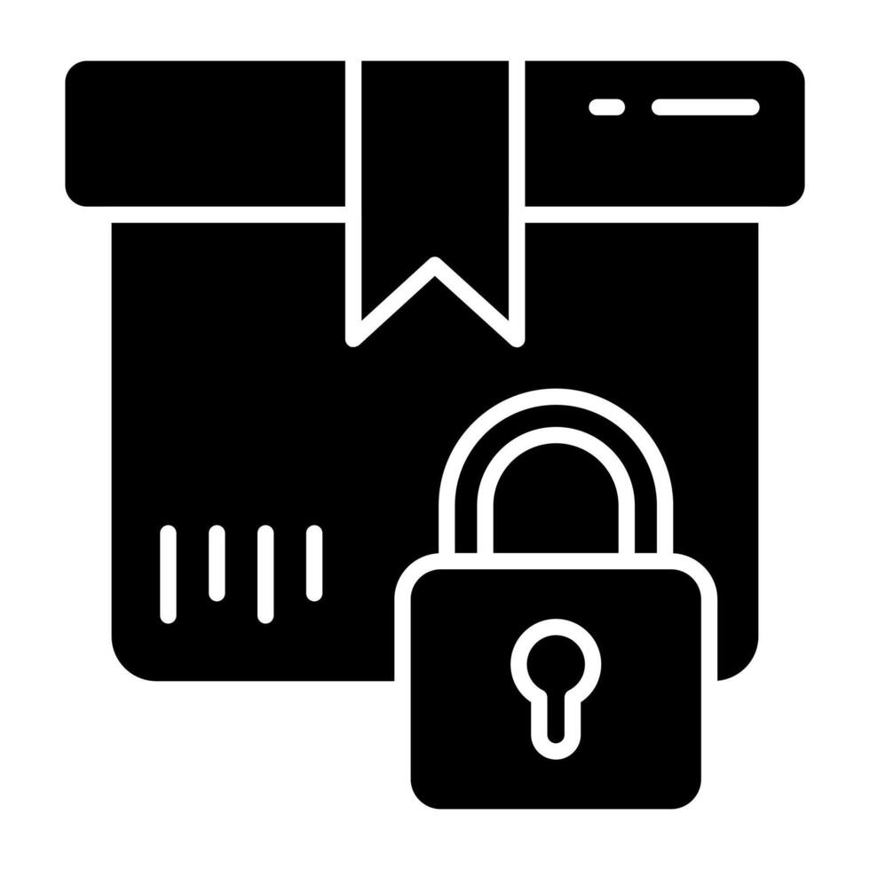 Editable design icon of locked parcel vector