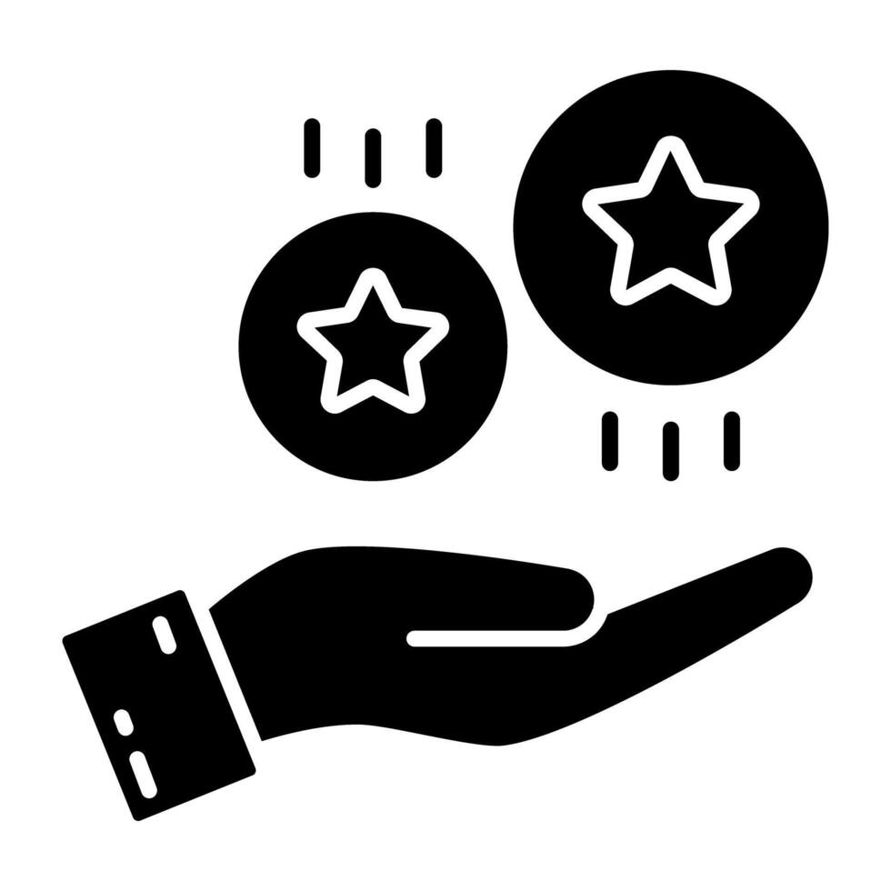 Bonus stars icon in Glyph designs vector
