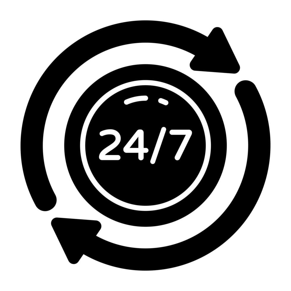 Trendy design icon of 247hr services vector