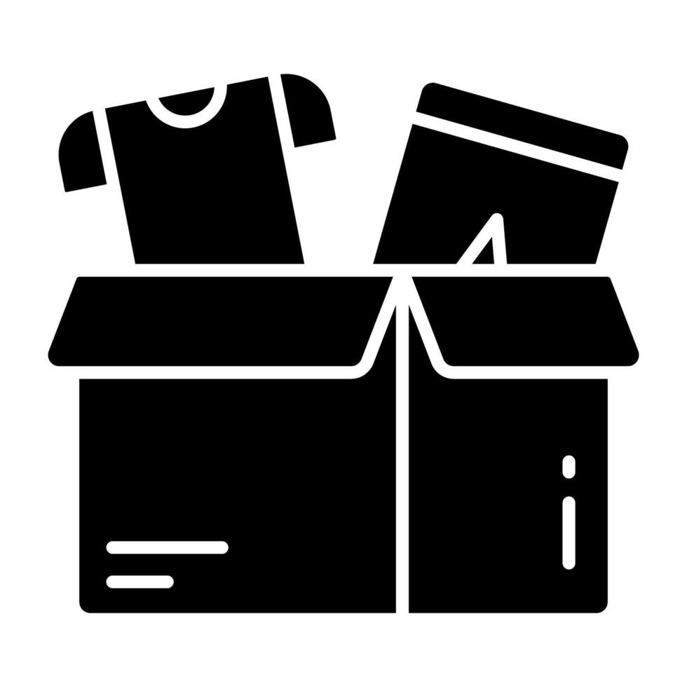 Editable design icon of shopping parcel vector
