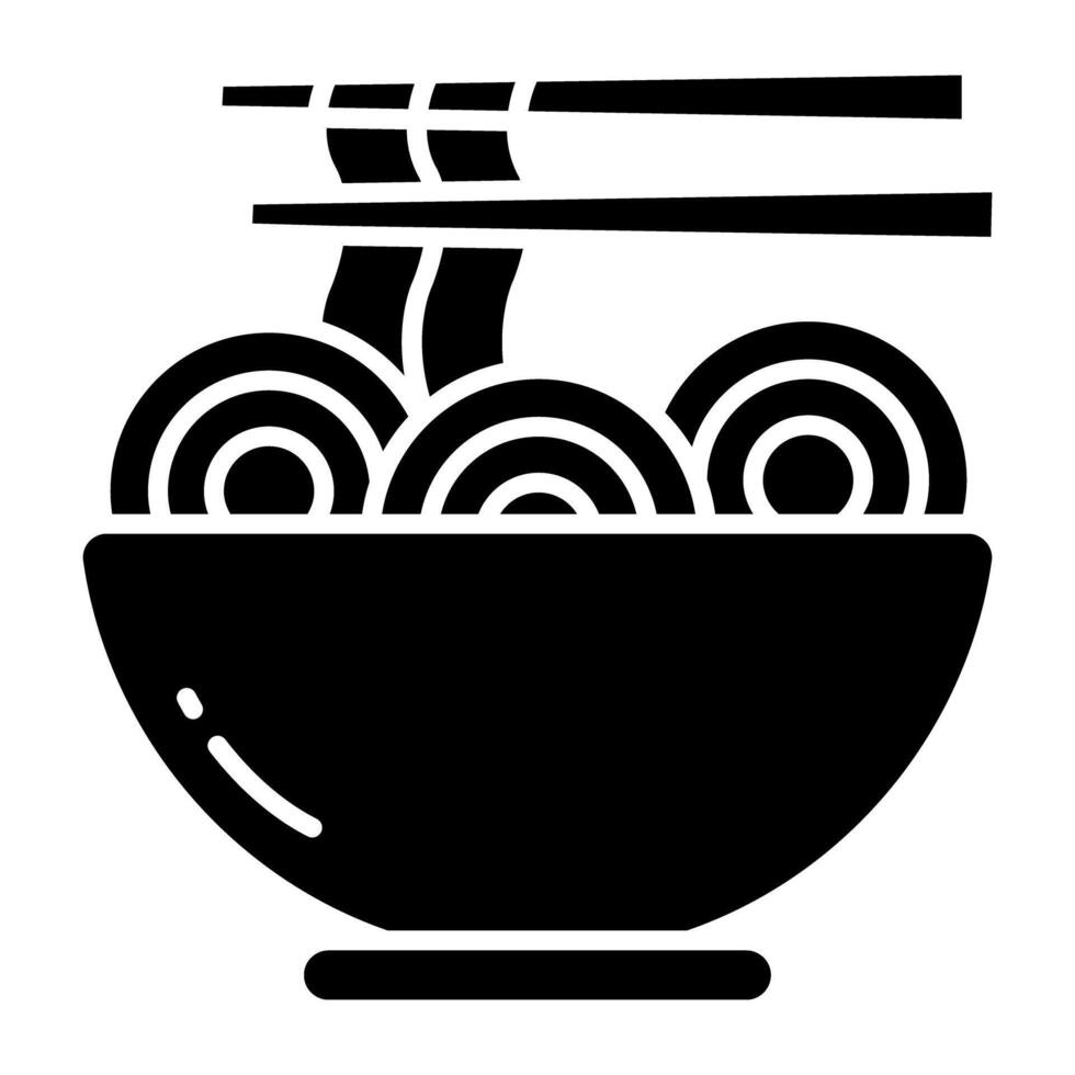 A Perfect yummy icon of pasta bowl vector