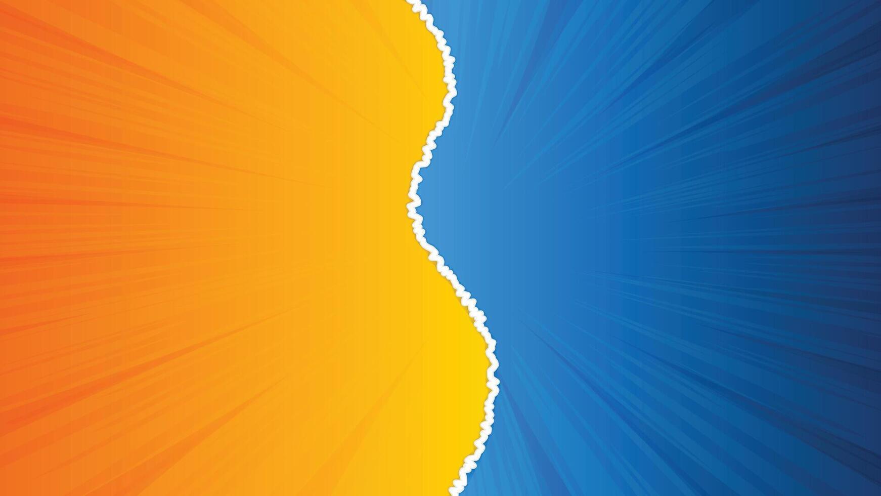 Abstract Yellow and Blue Torn Paper Effect Background with Dynamic Burst Texture vector