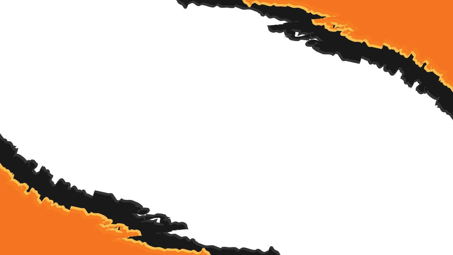 Abstract Rough Brush Border with Orange and Black Layers vector