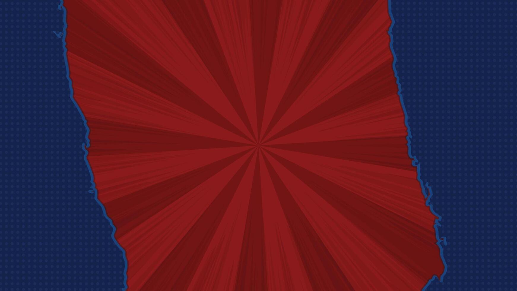 Red Torn Paper Sunburst Background on Blue Halftone Background vector