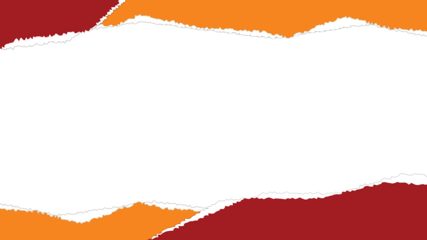 Abstract Red and Orange Torn Paper Layers with White Background vector