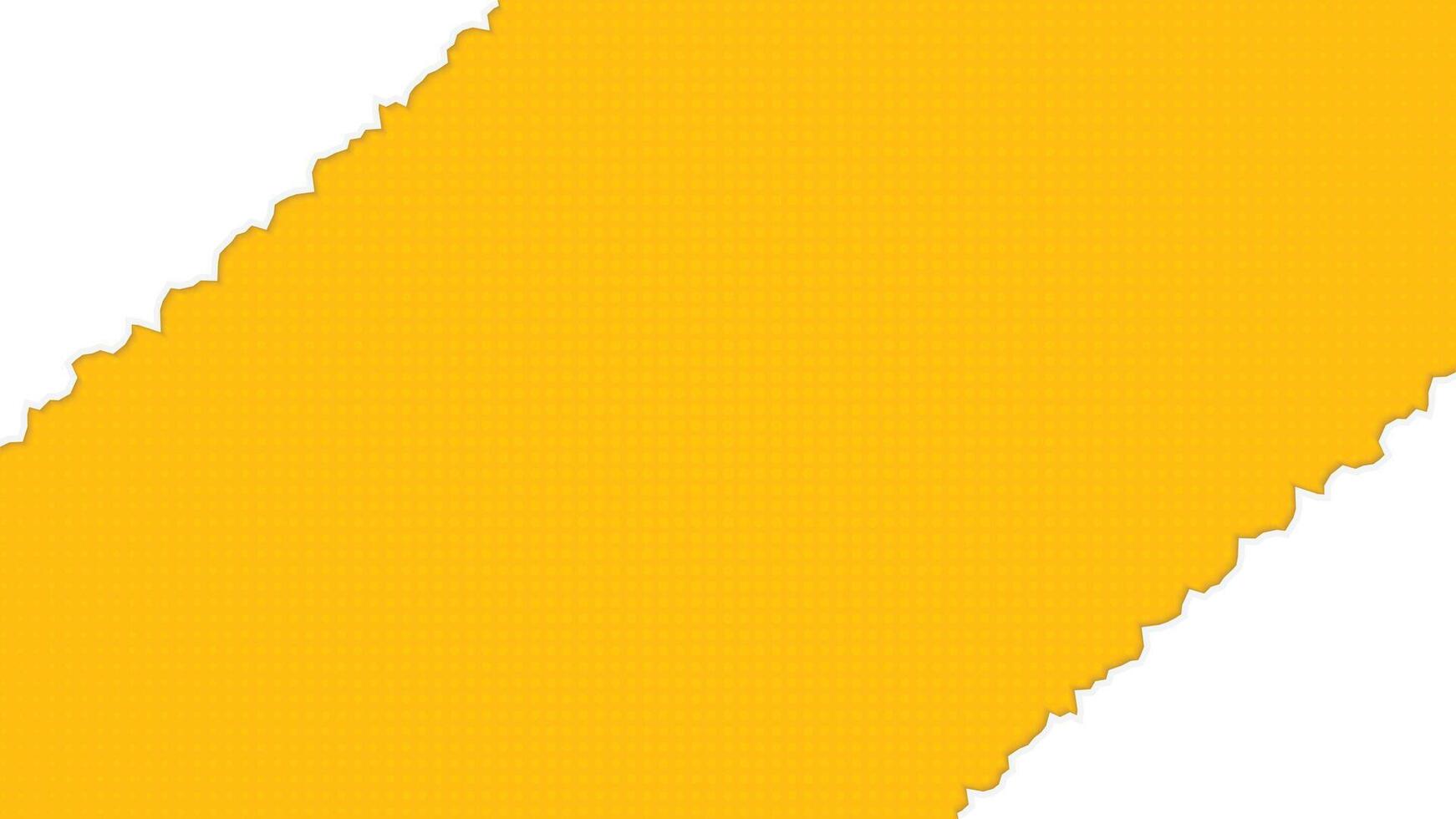 Yellow Halftone Background with Ripped Paper Border vector