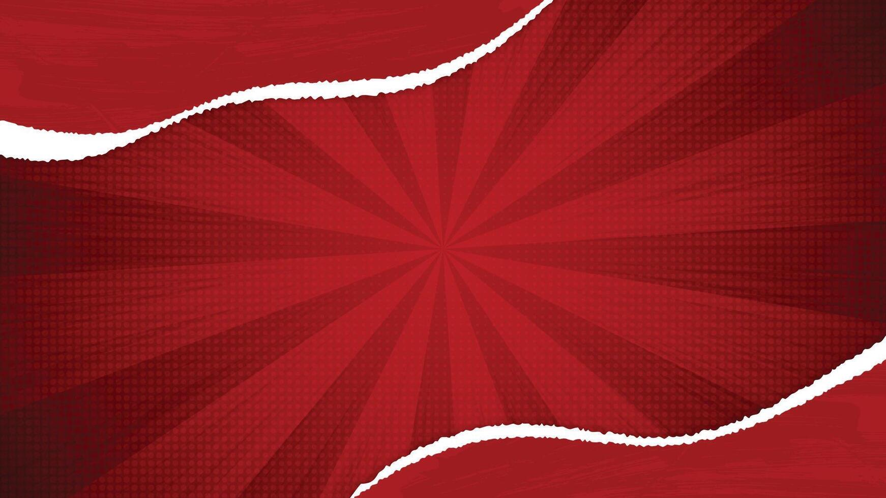 Red Torn Paper Background with Pop Art Comic Style vector