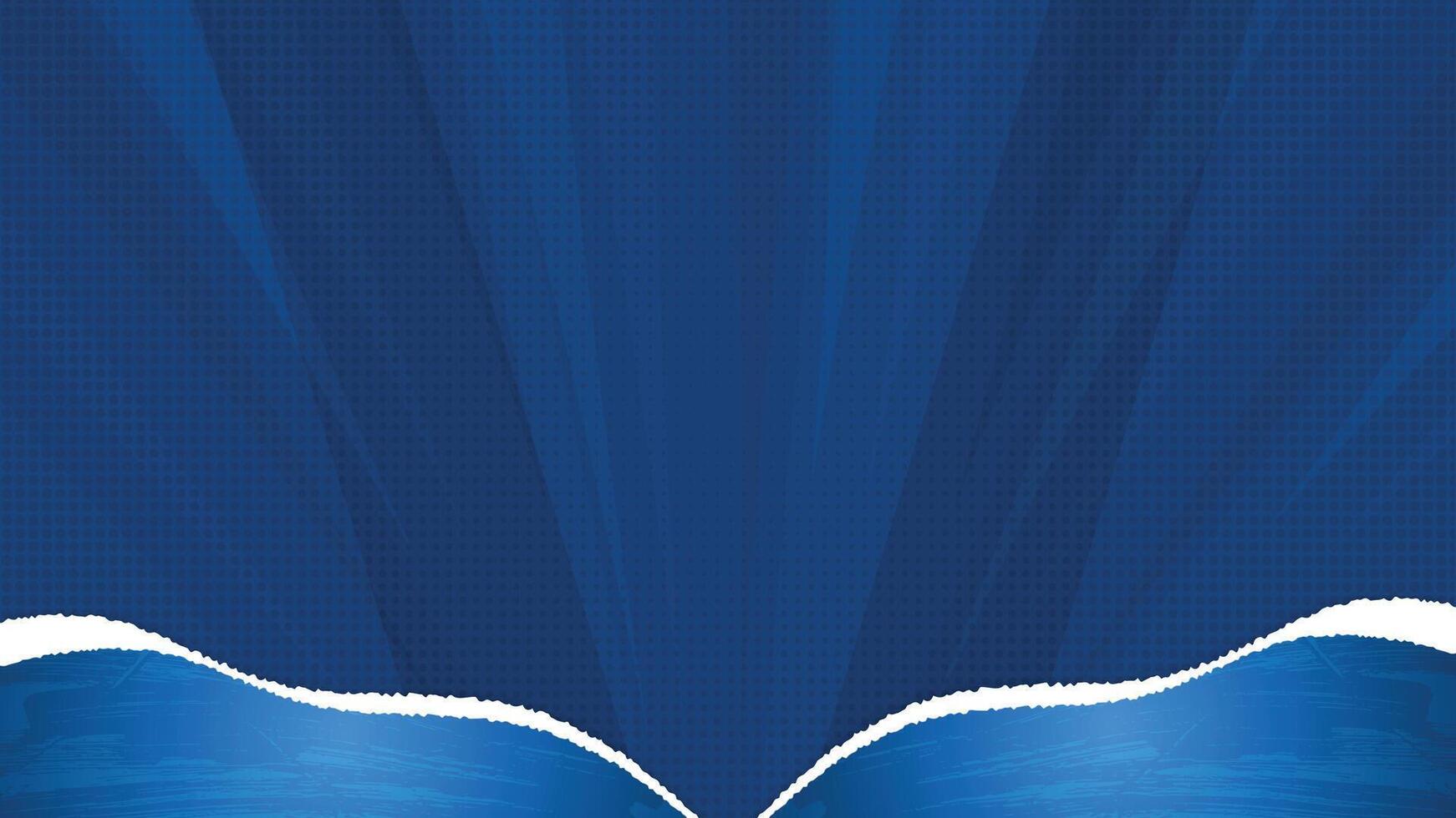 Halftone Comic Style Blue Background with Ripped Paper Border vector