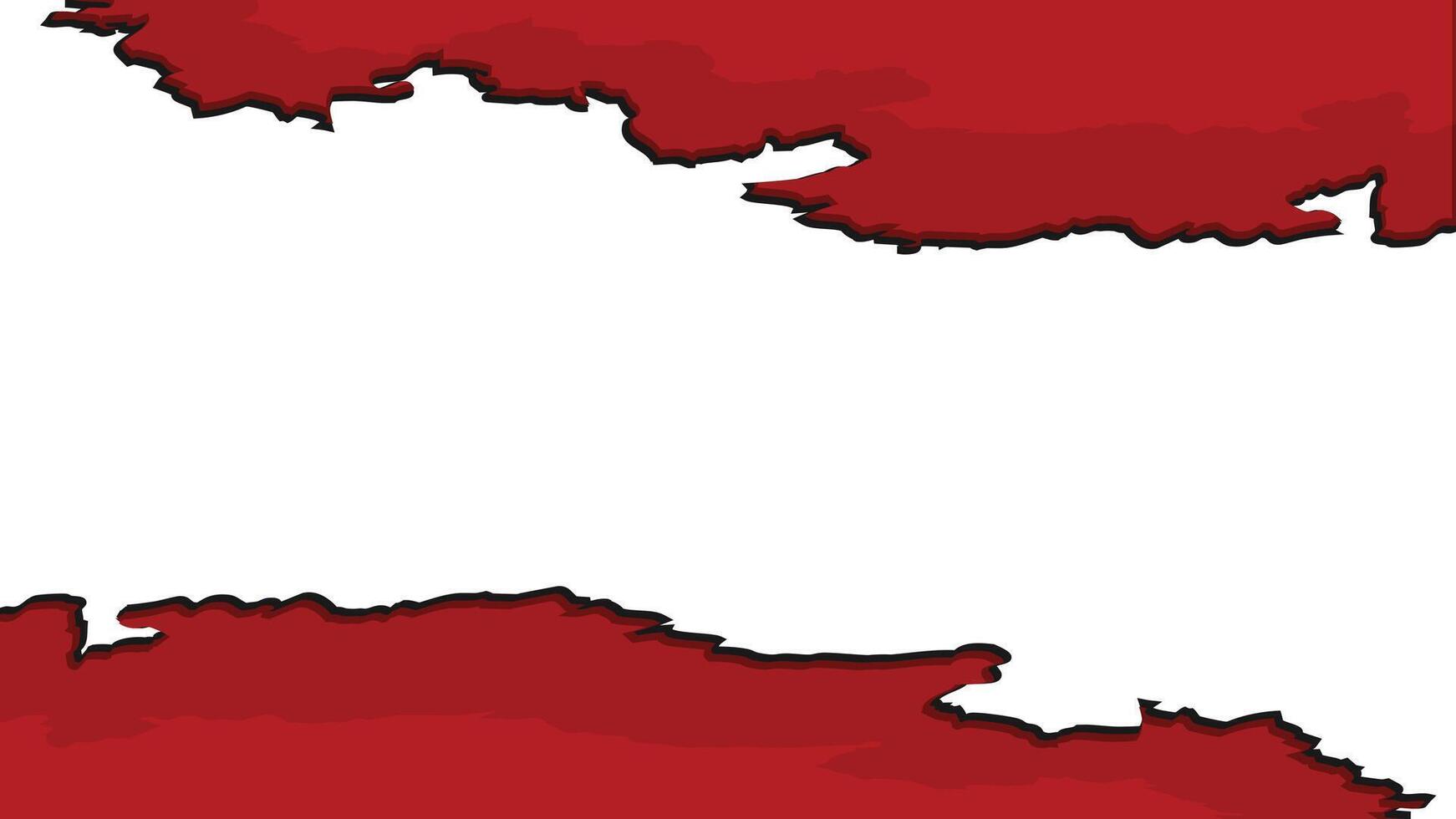 Abstract Rough Red Paint Frame on White Background vector