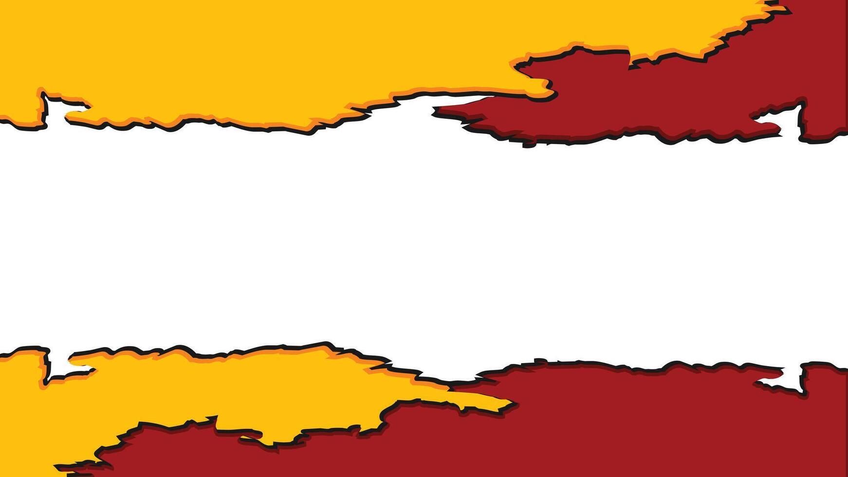 Vibrant Yellow and Red Grunge Brush Frame on White Background vector