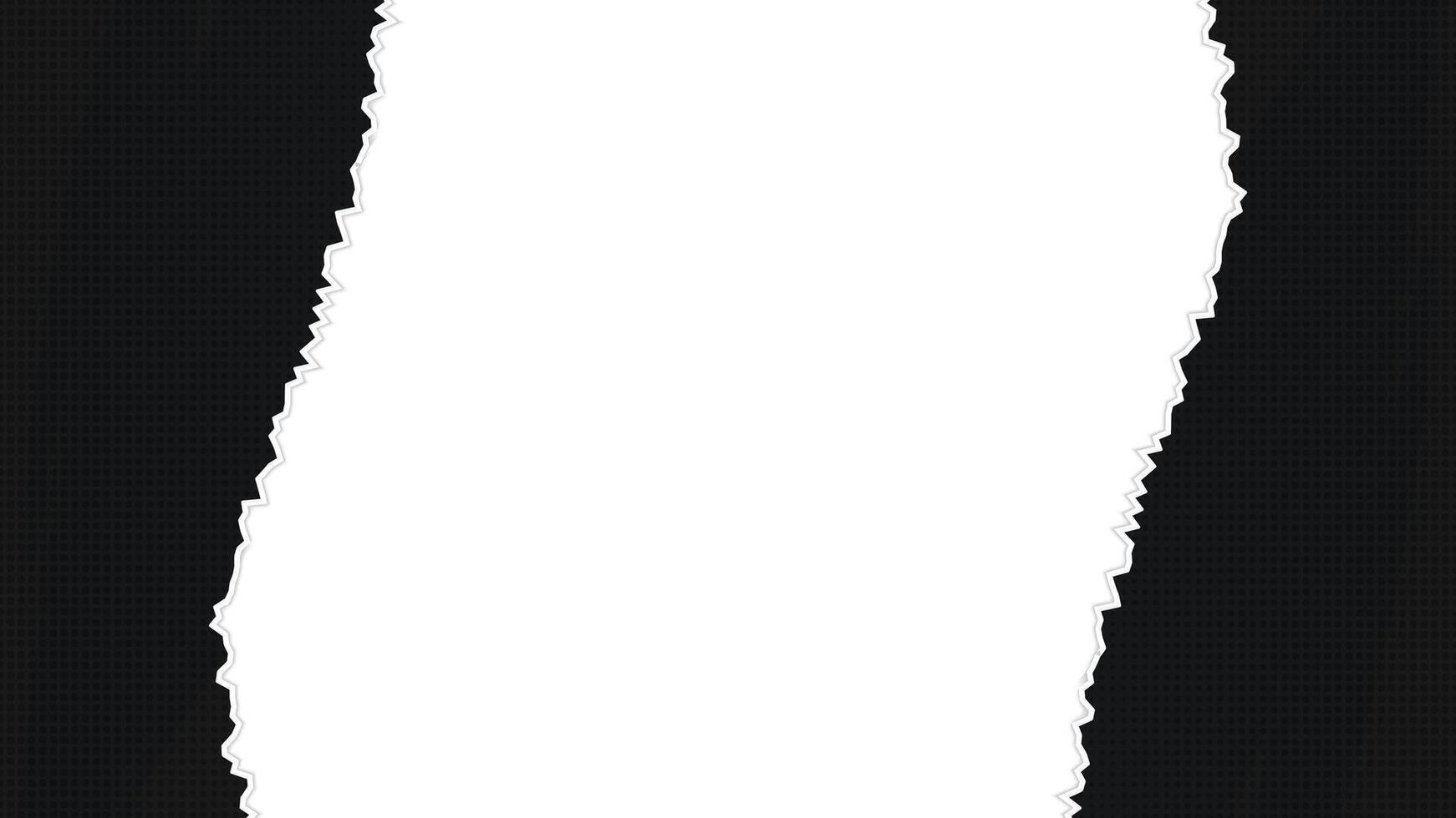 Torn Paper Edge Vertical Frame with Black Halftone Background vector
