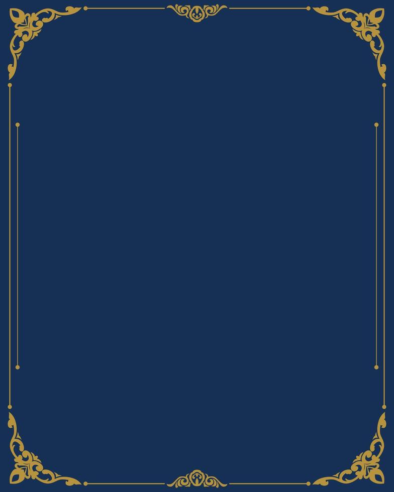 Luxury blue and gold invitation cover template vector