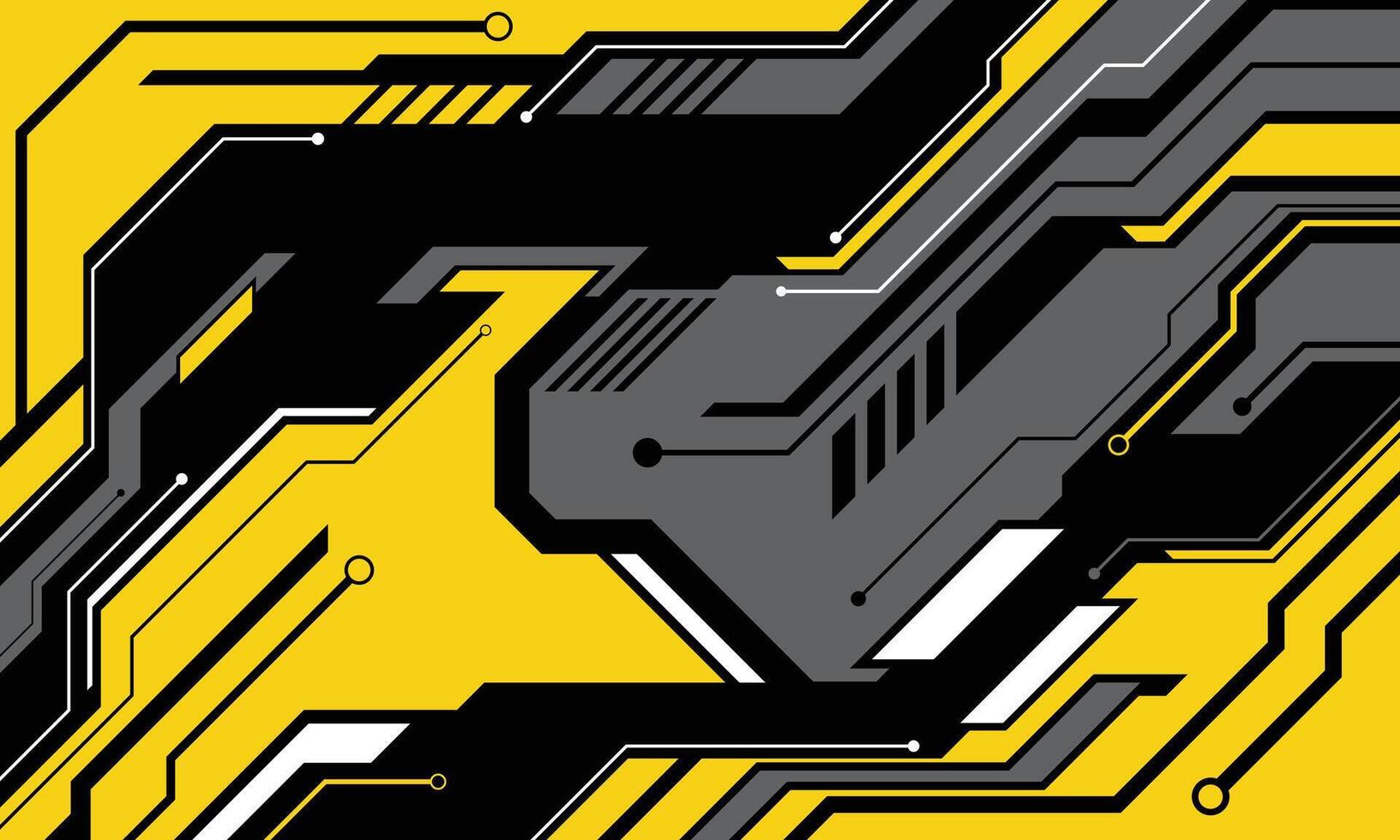 Abstract black and yellow geometric design vector