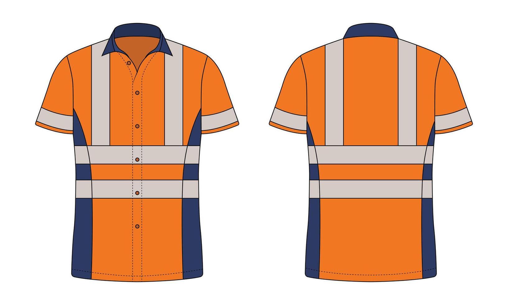 High-visibility safety work shirt design vector