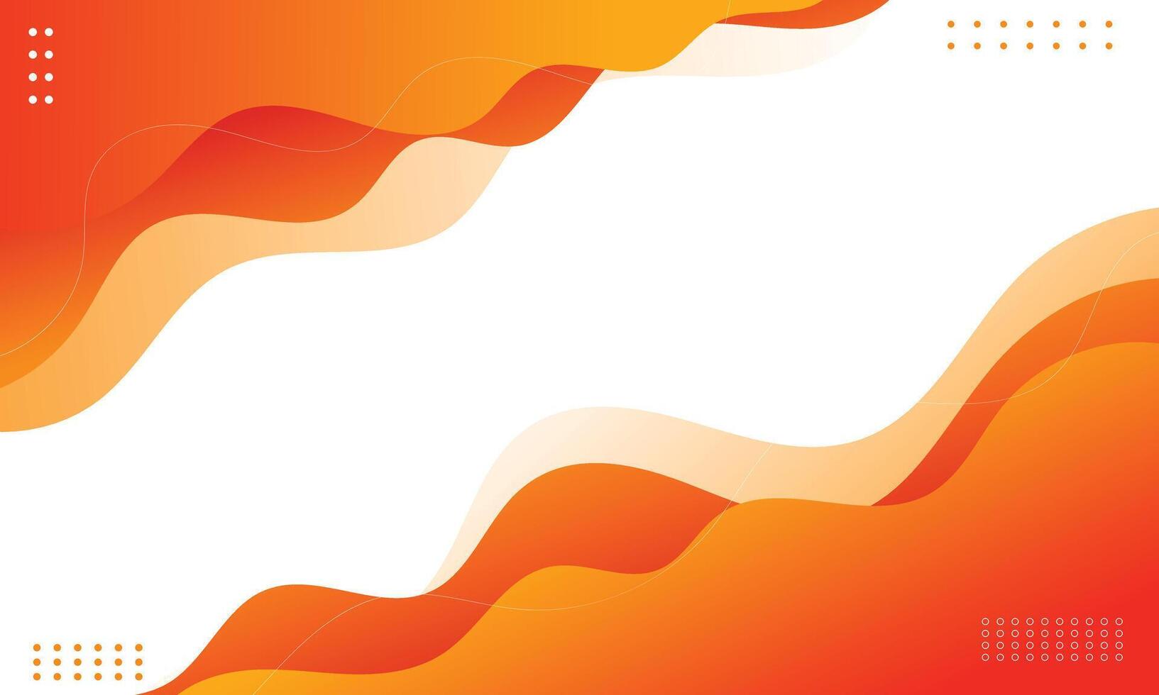 Orange abstract waves background design vector