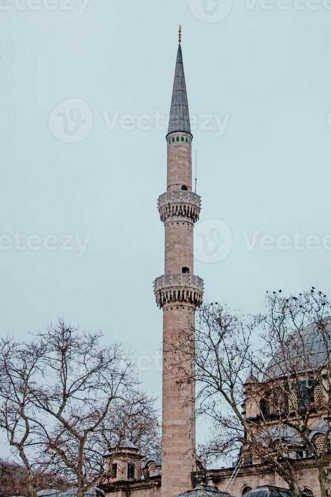 Majestic Minaret Exploring the Architectural Grandeur of a Turkish Mosque photo