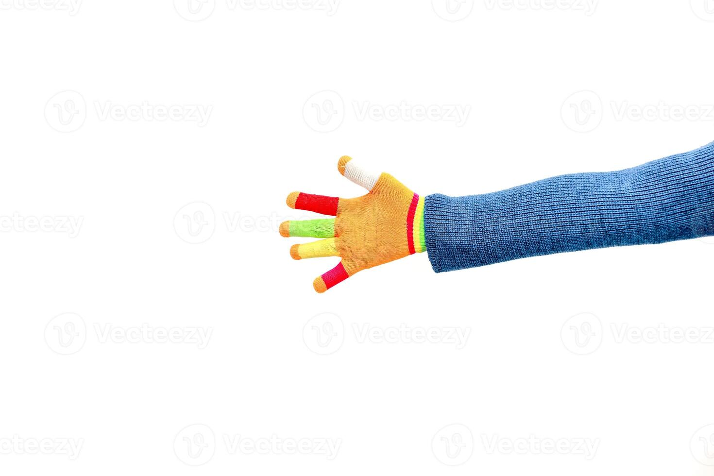 Colorful Hand with Isolated Background Displaying Vibrant Colors and Creative Art photo
