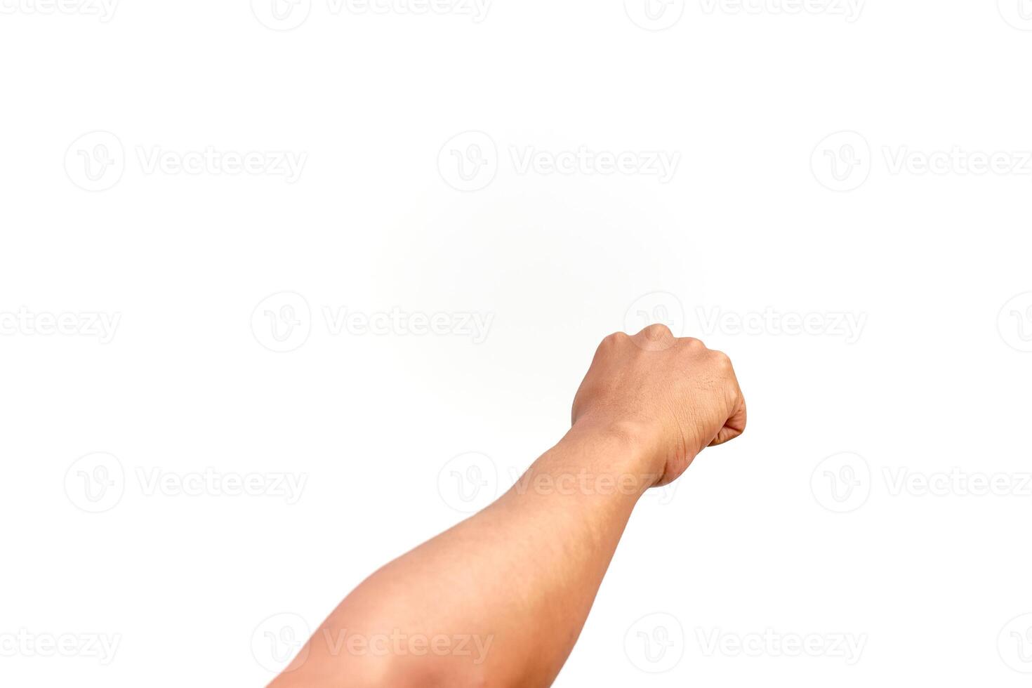 Isolated Raised Fist on White Background photo