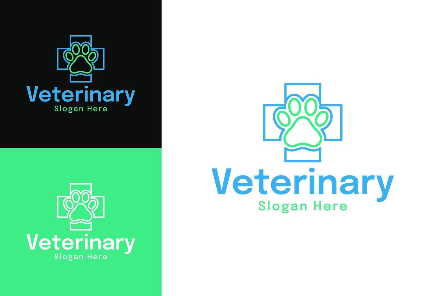 Outline veterinary logo design illustration vector