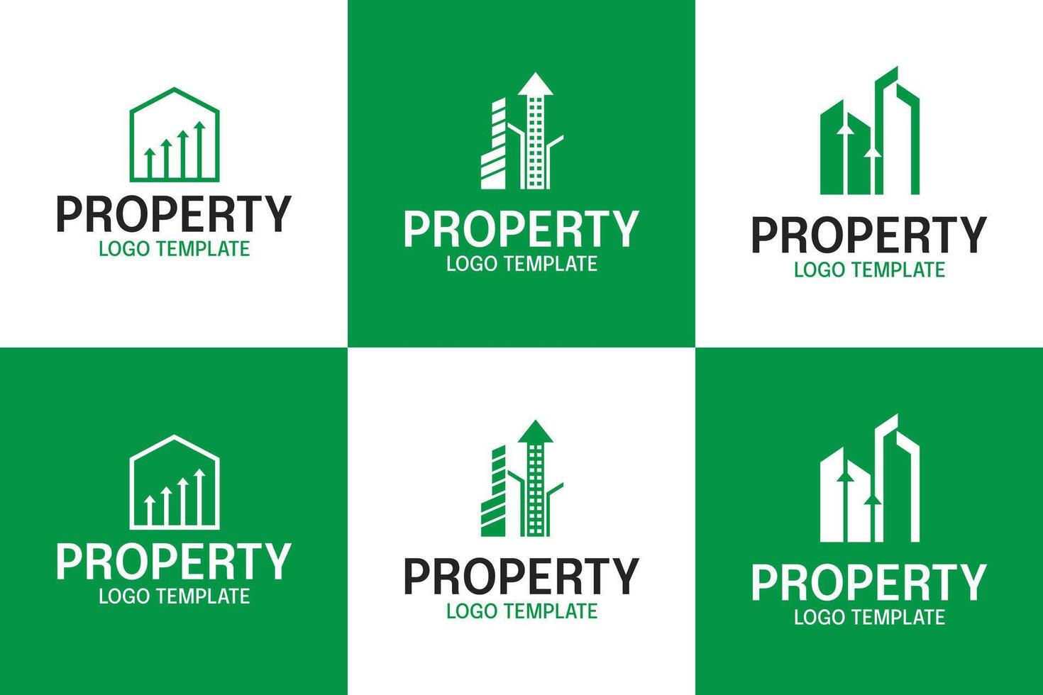 Set collection of modern real estate growth logo design icon vector
