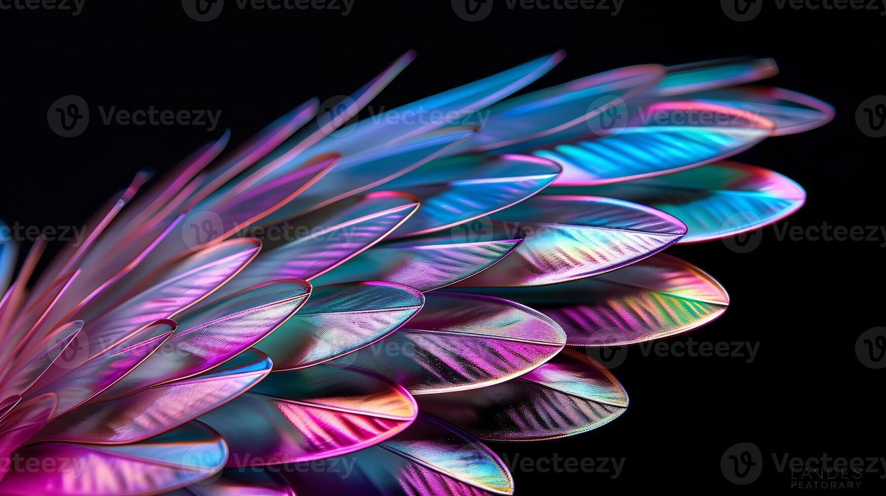 Soft Diffused Light Iridescent Butterfly Wing Scales Macro photo