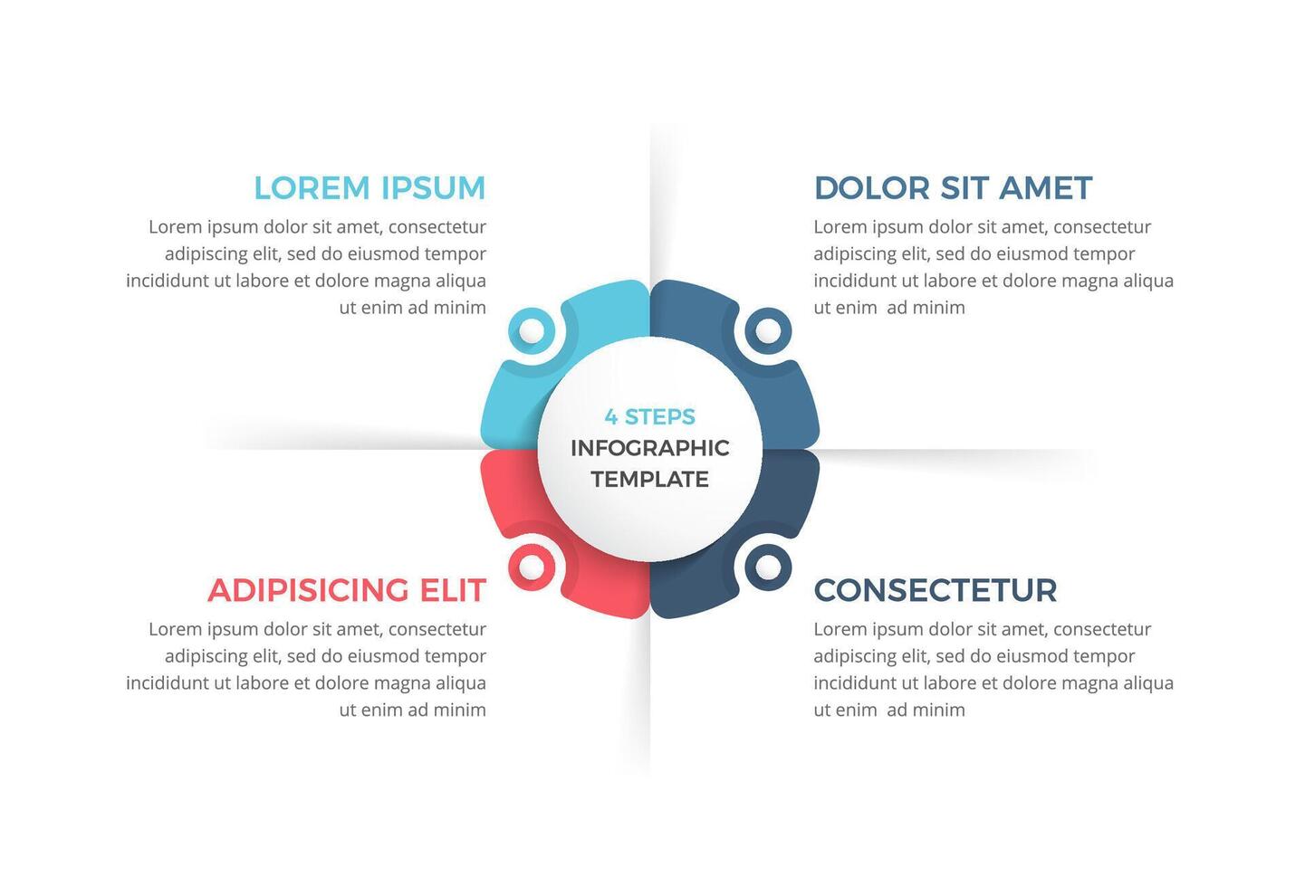 Circle diagram with 4 steps with place for your text, infographics template vector