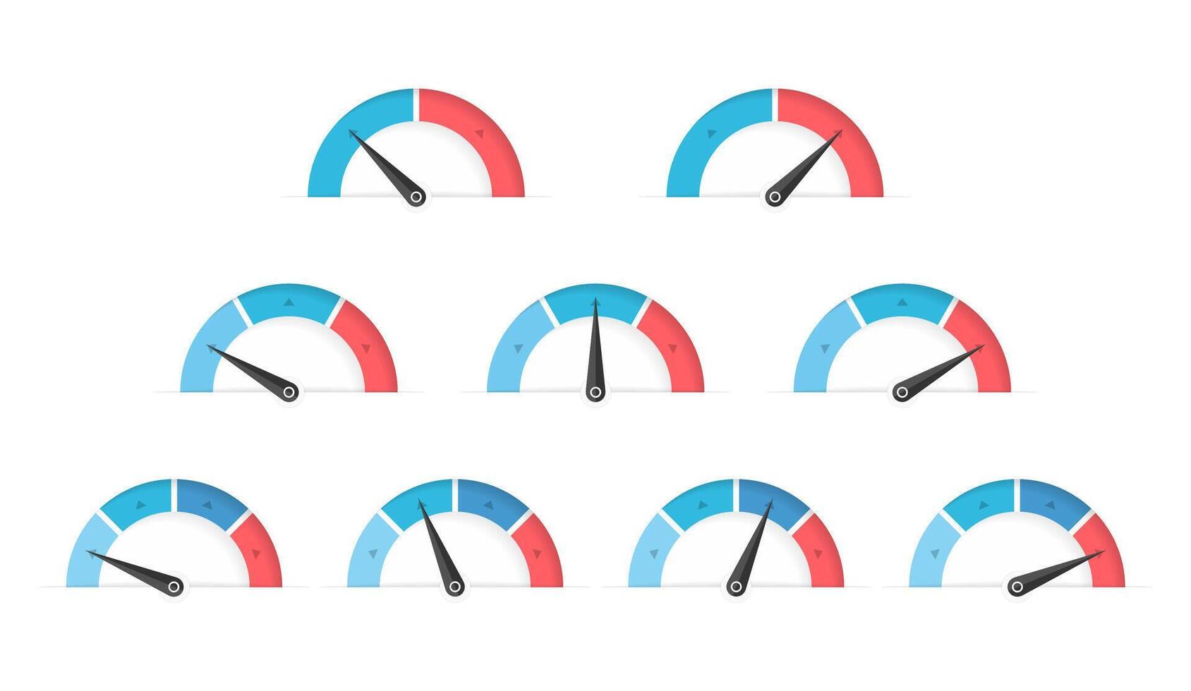Set of indicators with different amount of segments vector