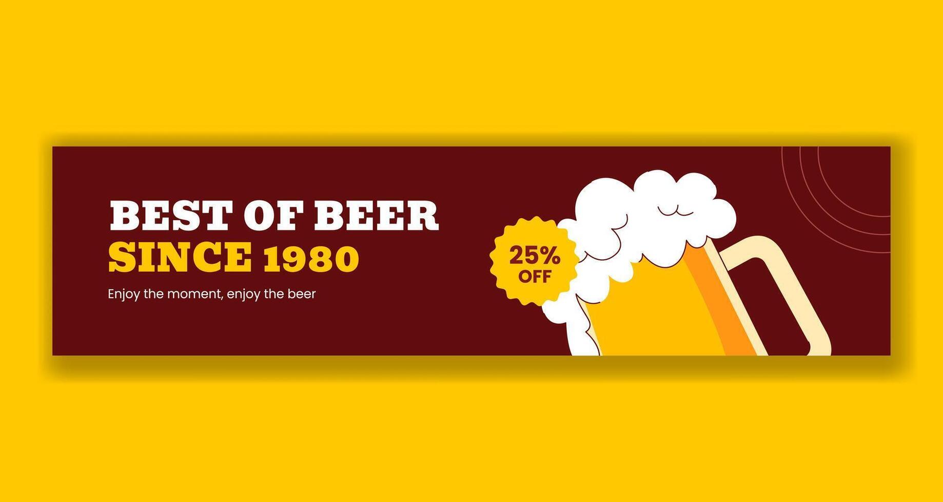 Flat Illustration of Beer Festival Social Media Twitter Ad with Mugs, Foam, and Celebration Vibes vector
