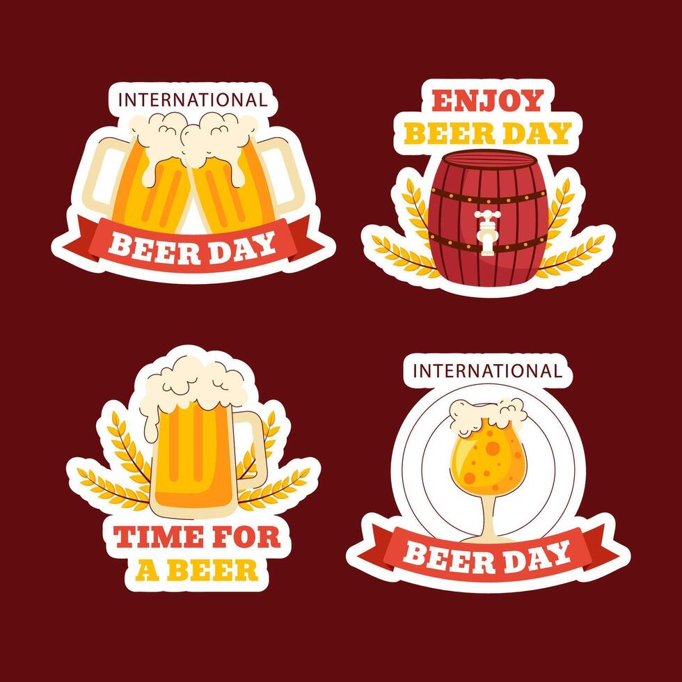 International Beer Day fun designs vector