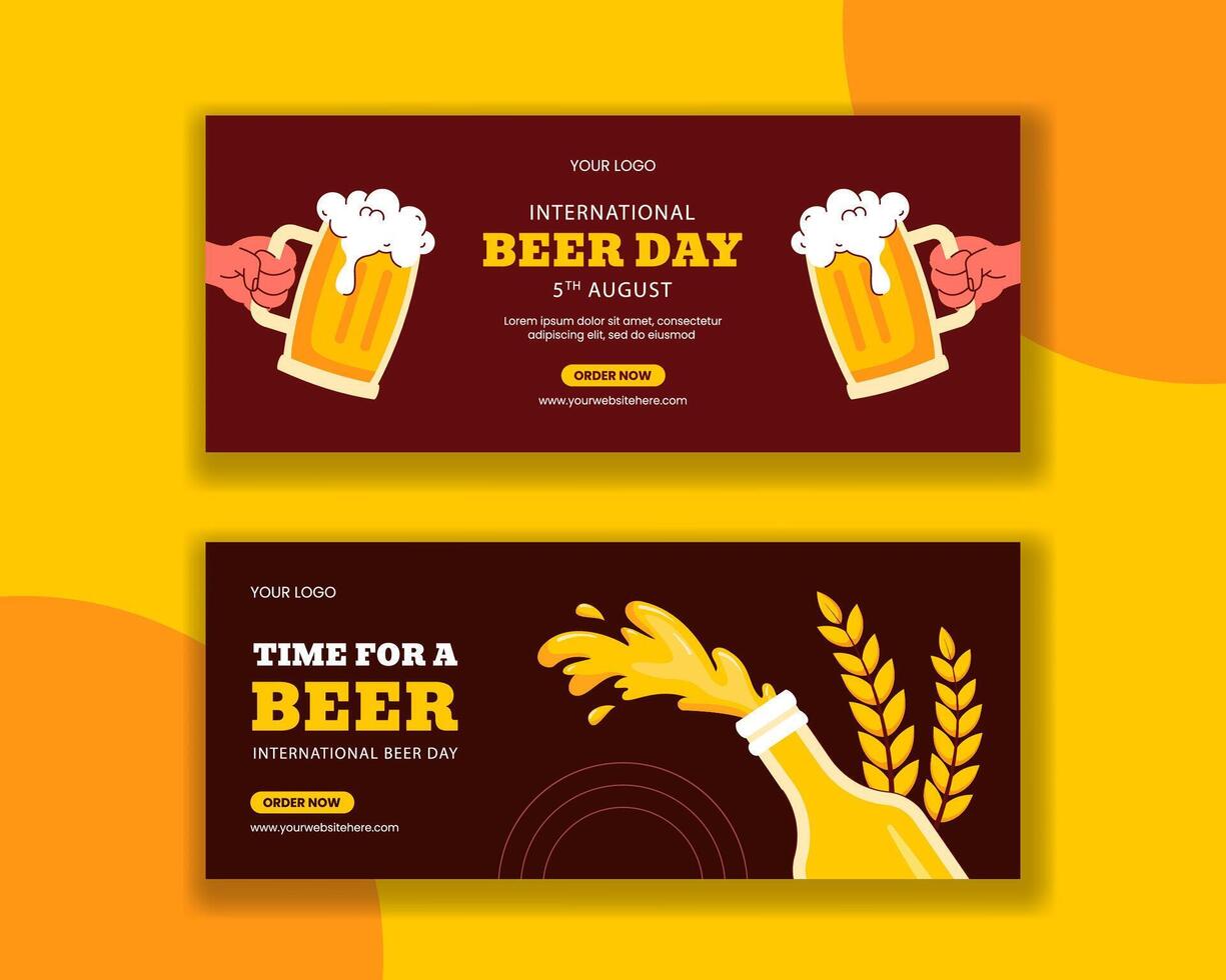 International Beer Day promotional banner vector