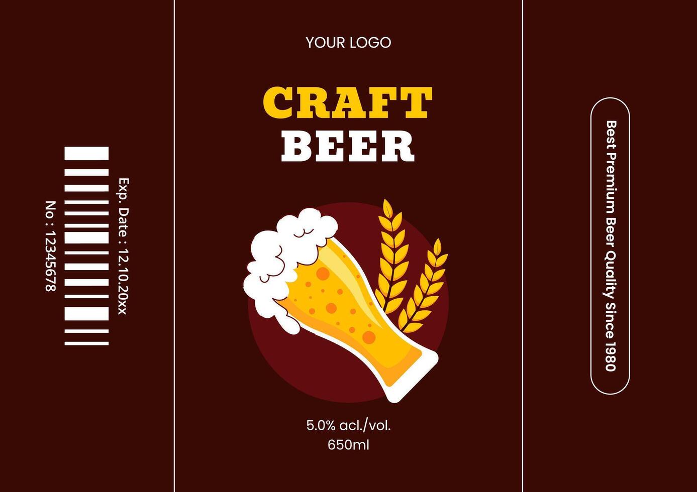 Hand Drawn Flat Style Beer Illustration for Social Media Label Product on International Beer Day vector
