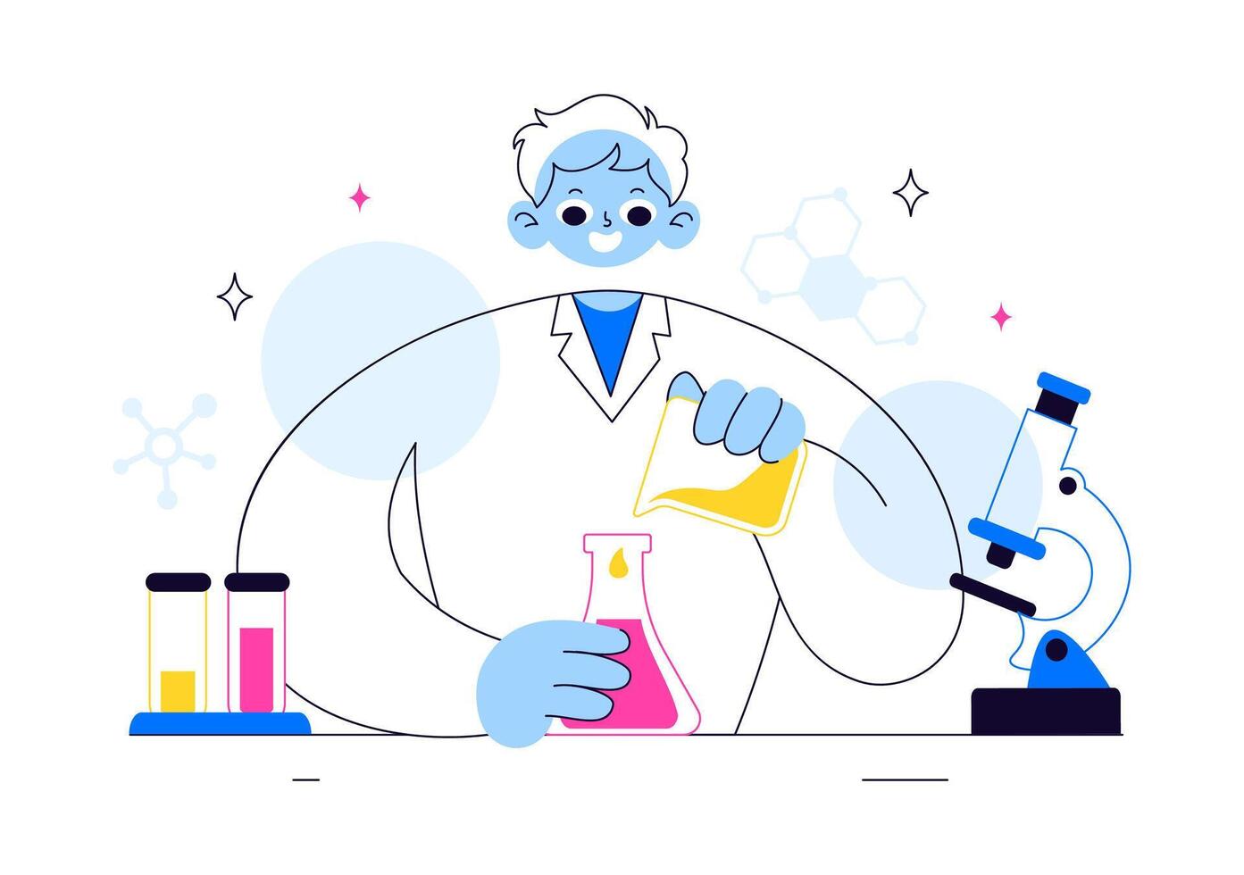 Hypothesis Testing in a Science Laboratory Illustration in Flat Style vector