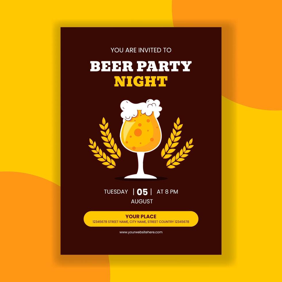Craft Beer Celebration Social Media Invitation Layout for International Beer Day in Flat Design vector