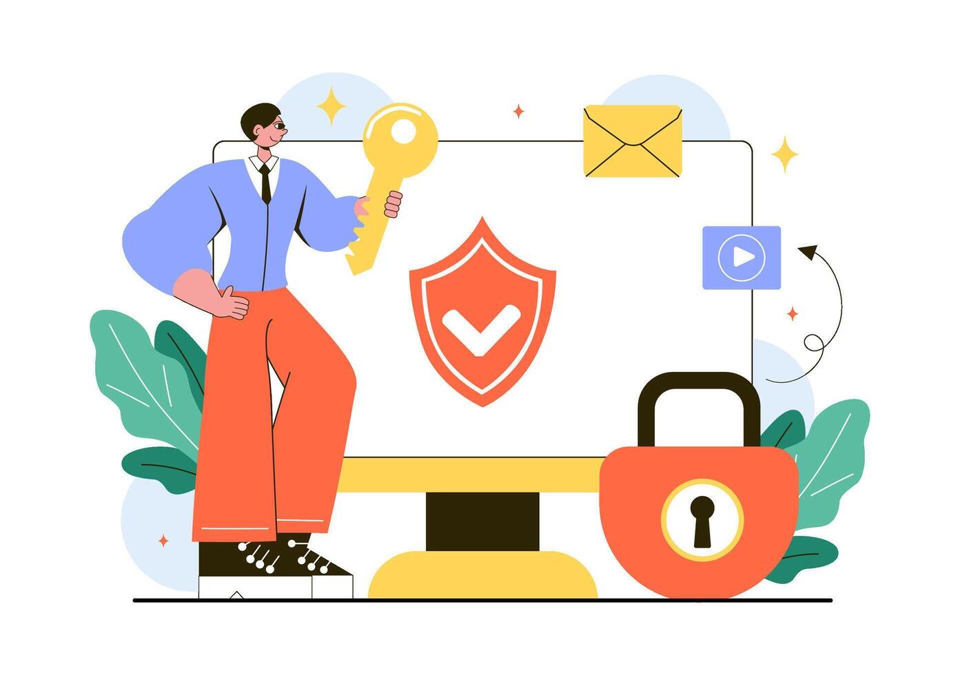Illustration Featuring Construction Site Safety with Tools and a Worker in PPE vector