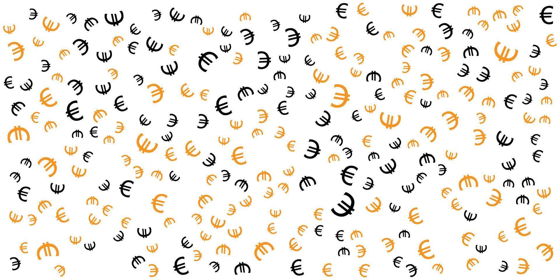 Abstract Euro Symbols Pattern on White Background. Euro Currency Icon. vector