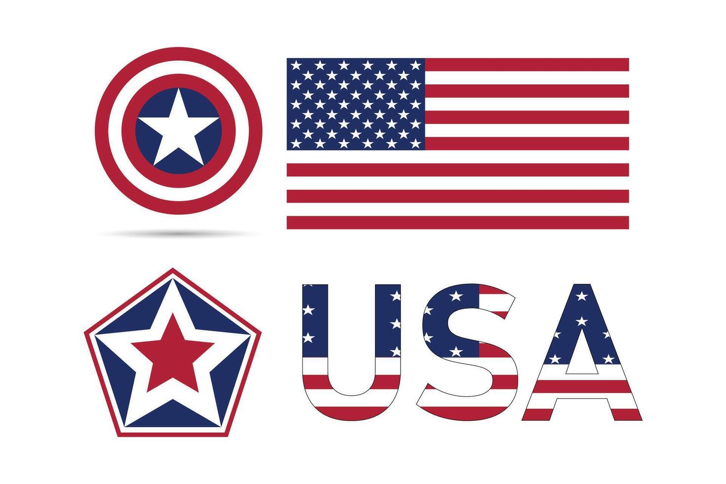 Patriotic USA graphic with Captain America shield and star. vector