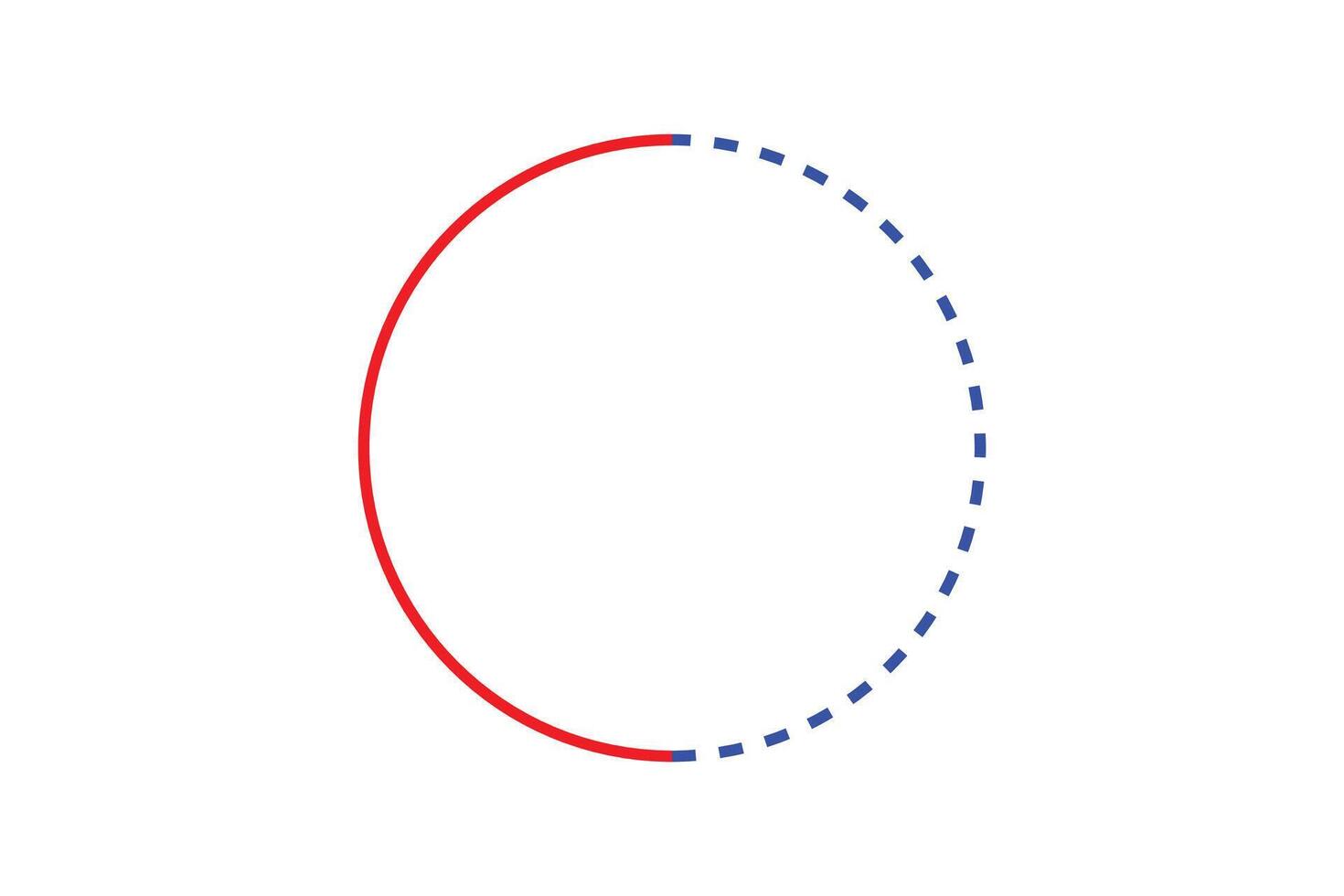 Simple circle dashed line for design element. vector
