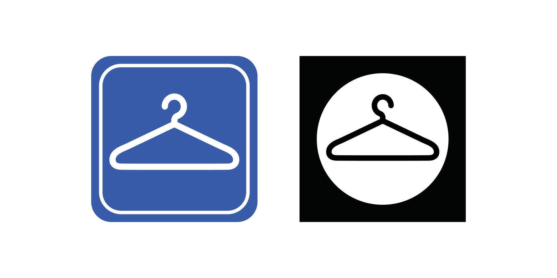 Clothes hanger sign illustration design. Clothes hook outline style. vector