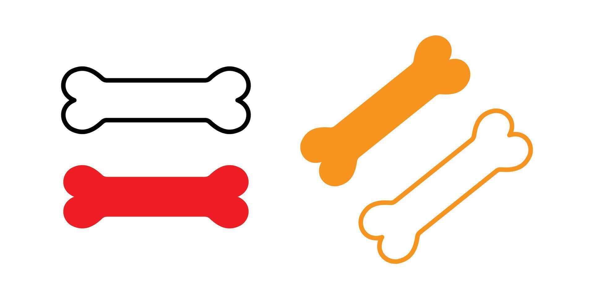 Bone shapes for dogs in flat Design on White Background. vector
