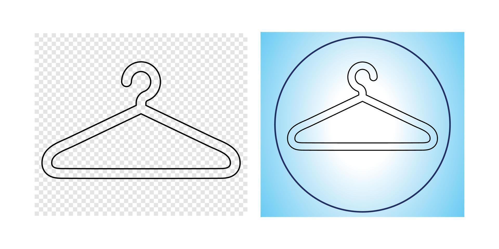 Simple Black Outline of a Coat Hanger Icon. vector