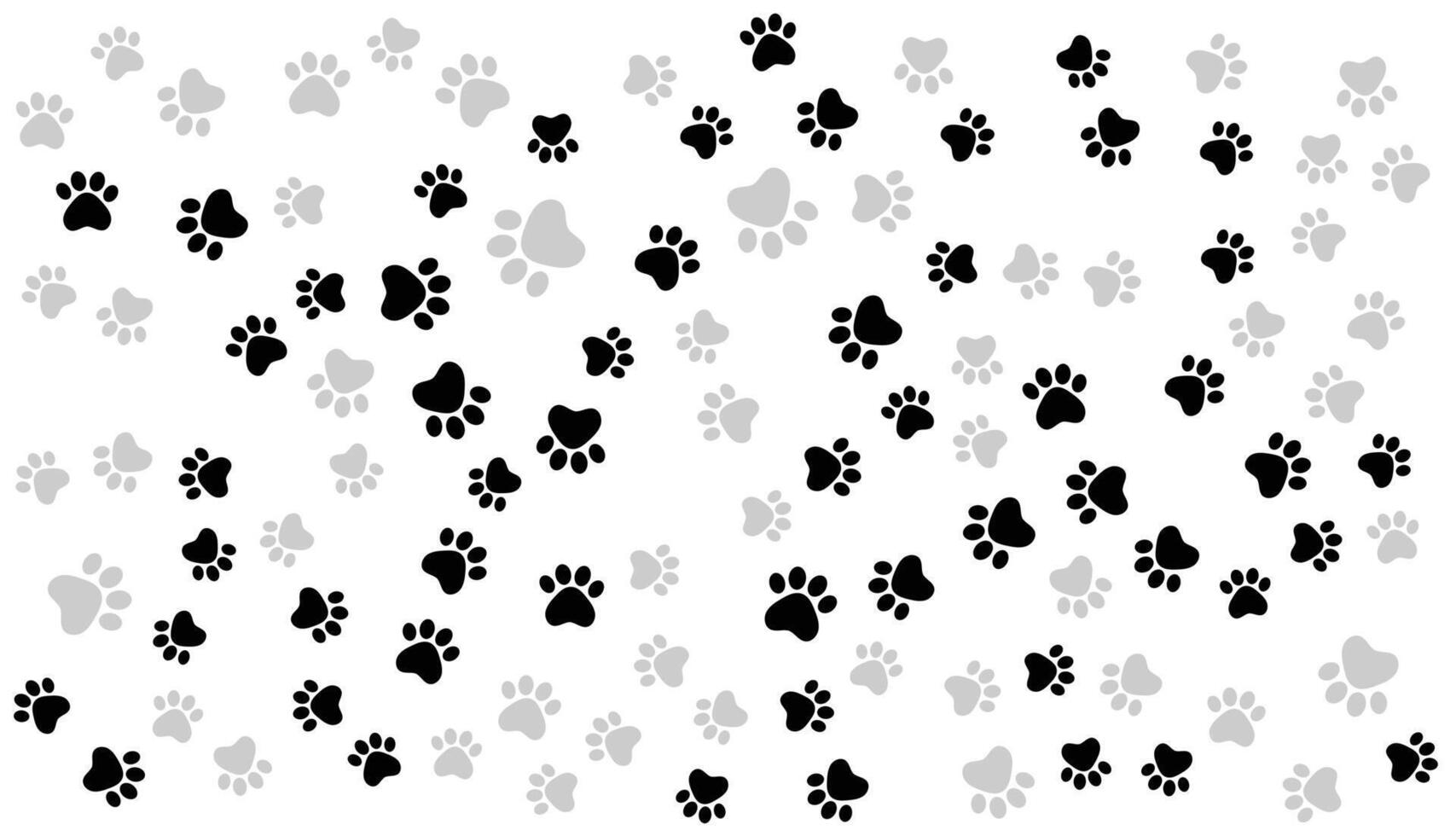 Abstract Paw Prints Pattern on White Background. Animal Paw Prints. vector