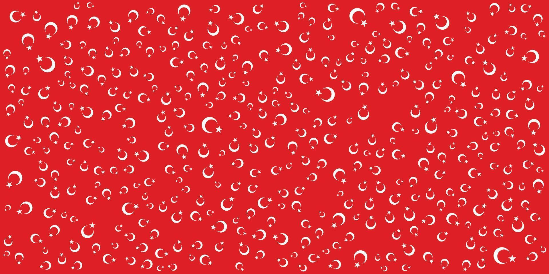 White crescent moon and star icons, creating a repeating pattern reminiscent of the Turkish flag. vector