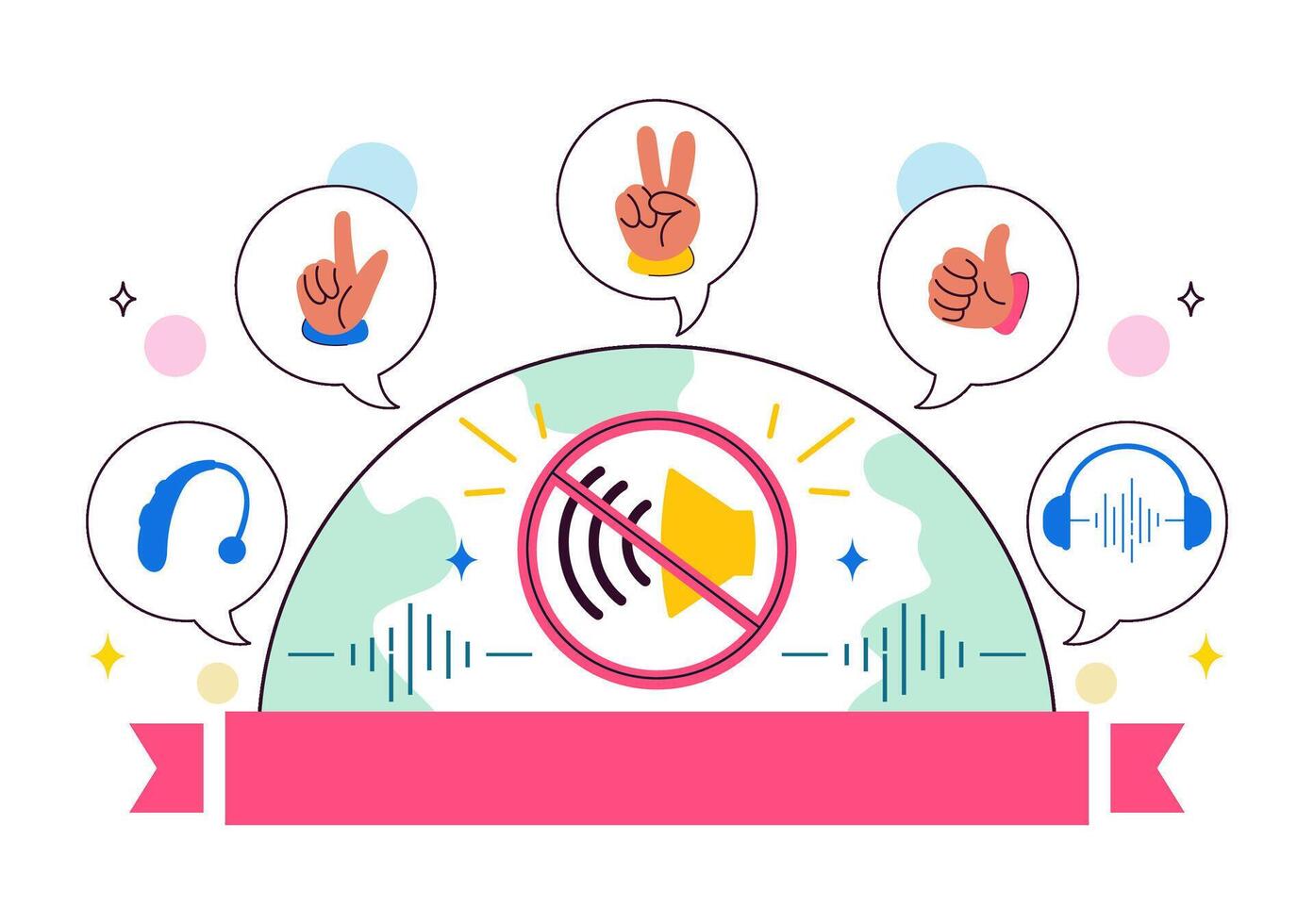 Hearing Awareness Campaign Illustration on September 26 for World Day of the Deaf vector