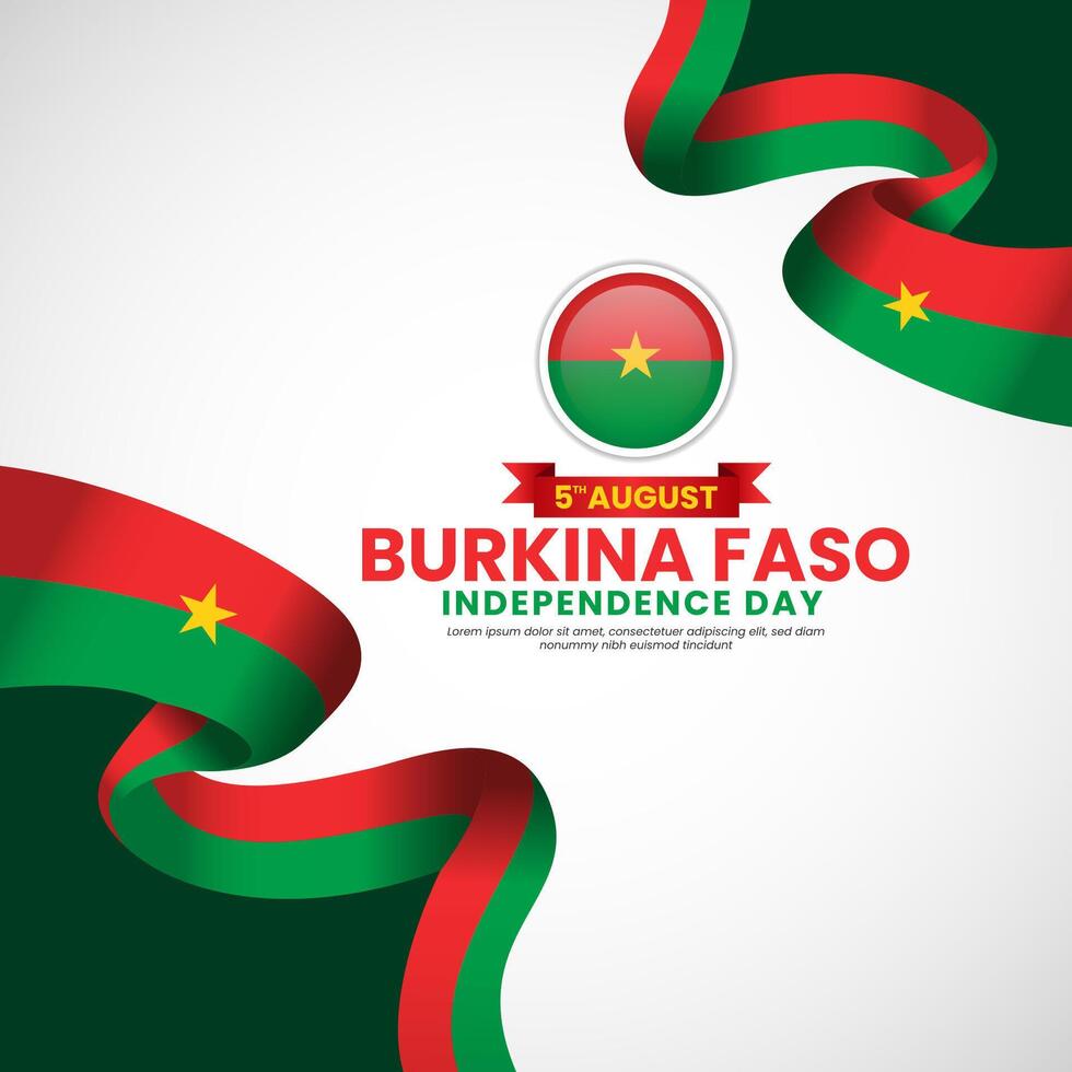 Burkina Faso flag design Independence Day vector