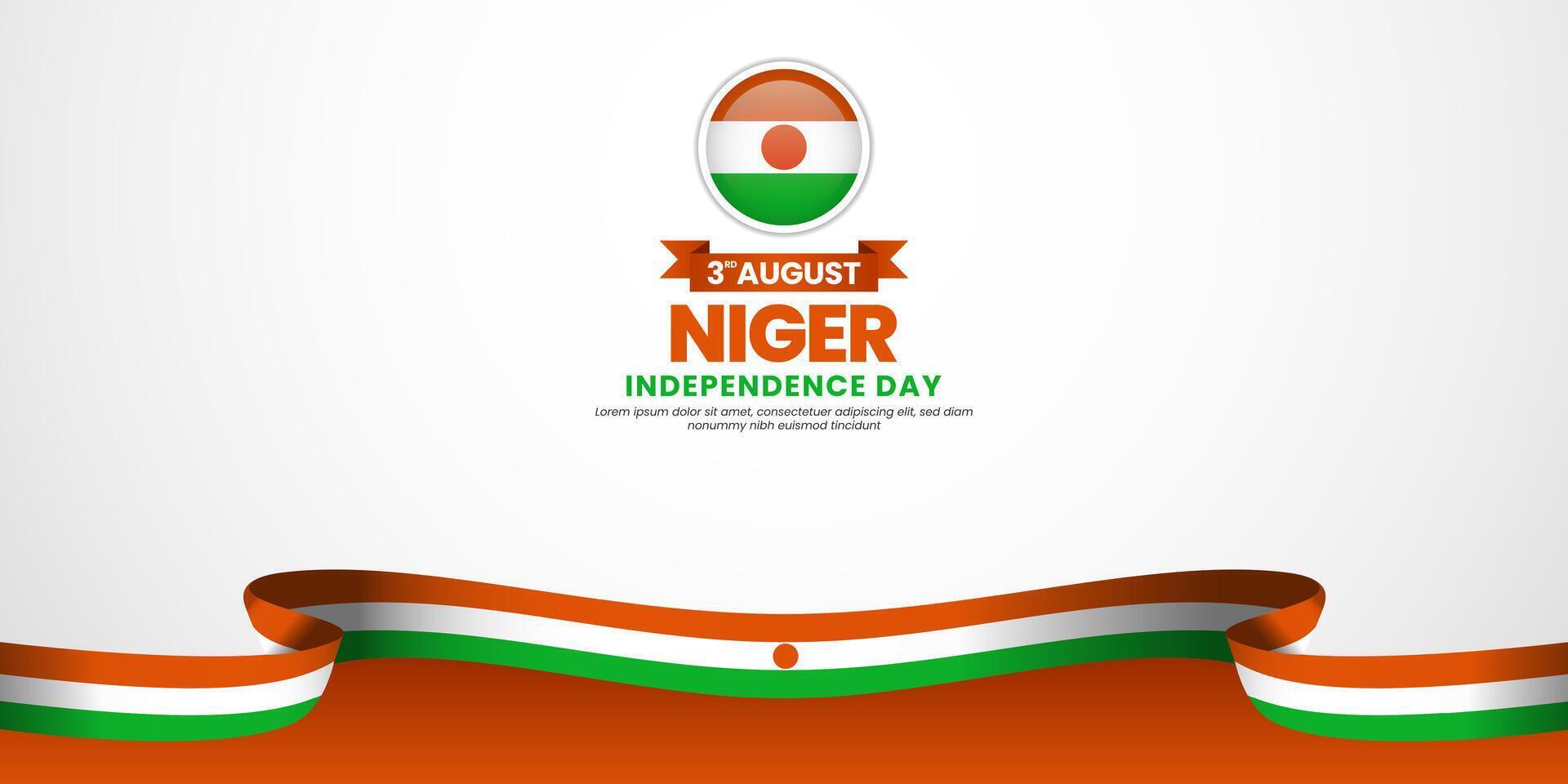 Niger Independence Day ribbon design vector